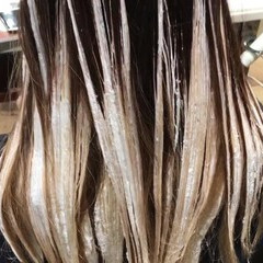 外国人風カラー ハイライト ガーリー バレイヤージュ Bebe 表参道 Takemi Hair