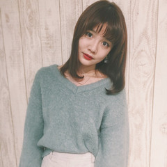 ミディアム フェミニン
色気 ボブ ヘアスタイルや髪型の写真・画像