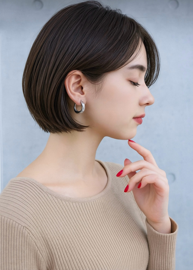 【ボブ】美シルエットな上品丸みボブ