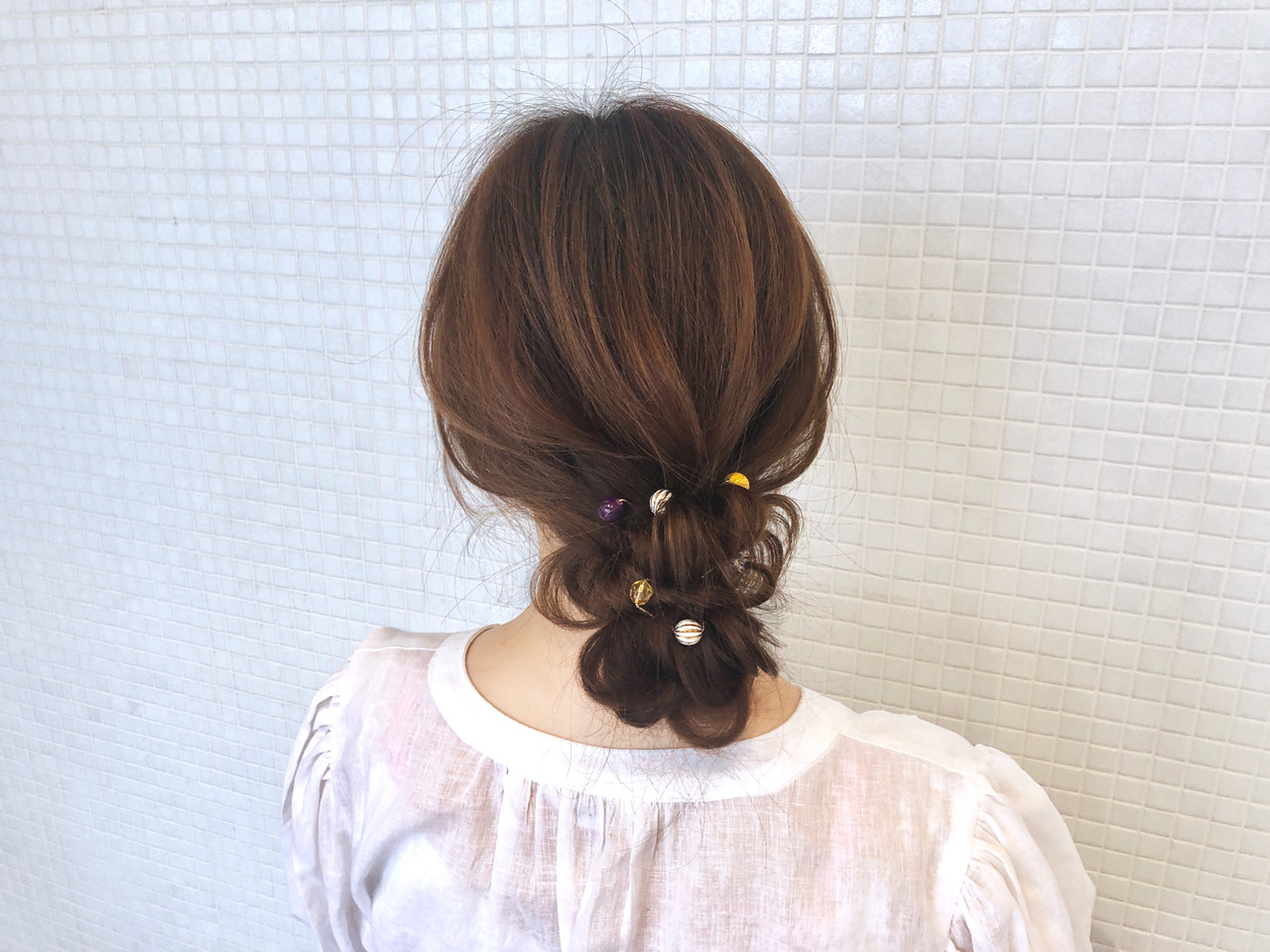 浴衣 髪型 ロング お団子