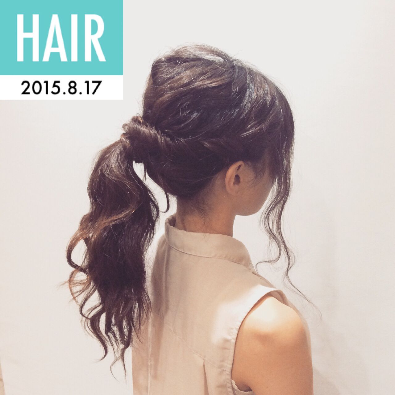 ヘアアレンジ セミロング ナチュラル ポニーテール 遊人 Atelier 前川昂大 91515 Hair