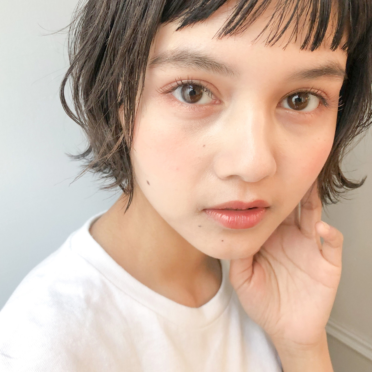 髪型 ボブ オン眉