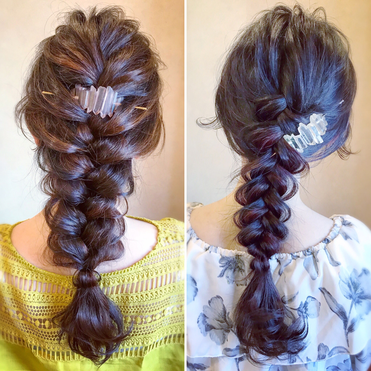 髪型 ロング 編み込み