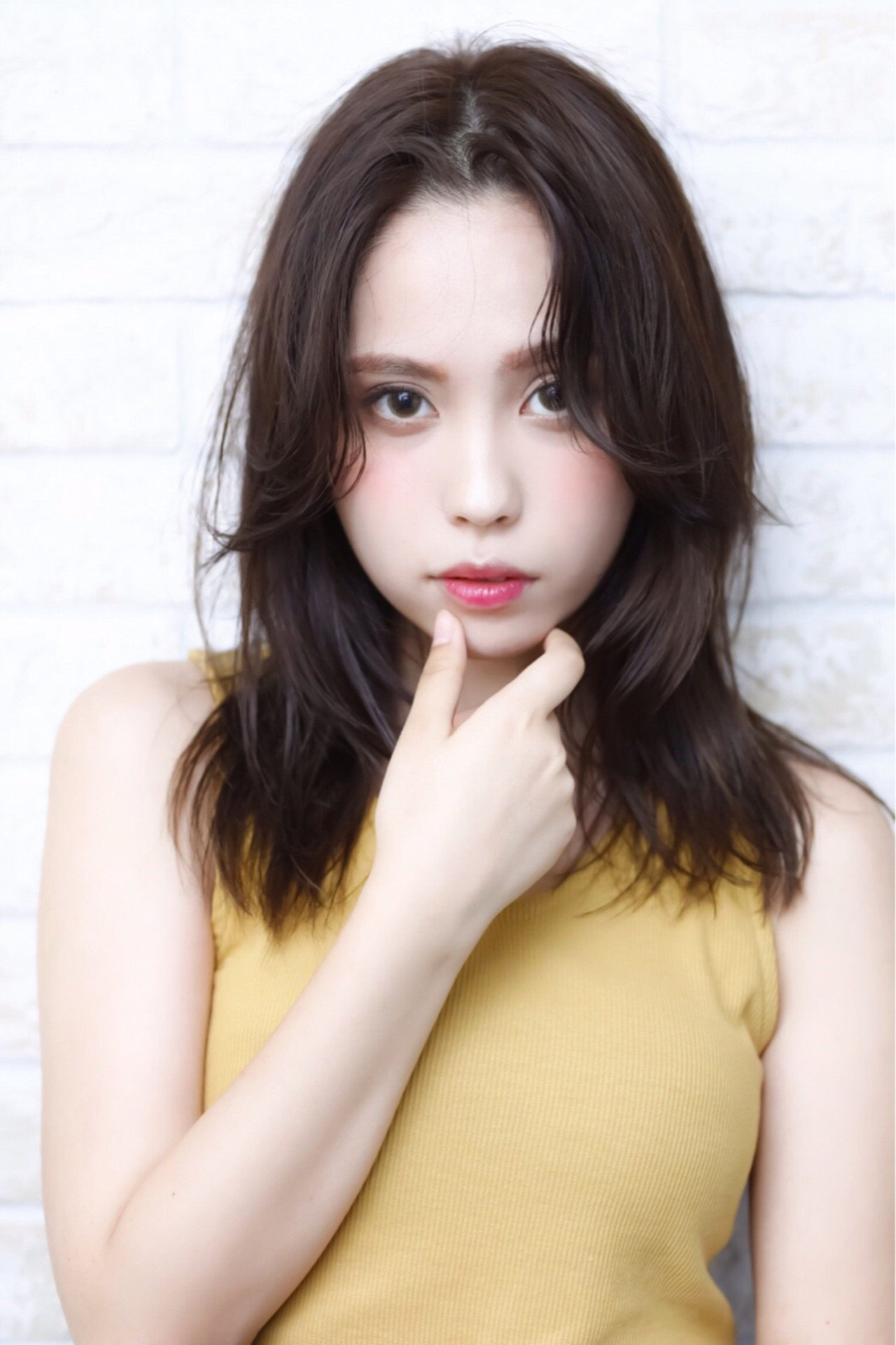 髪型 ロング センター分け