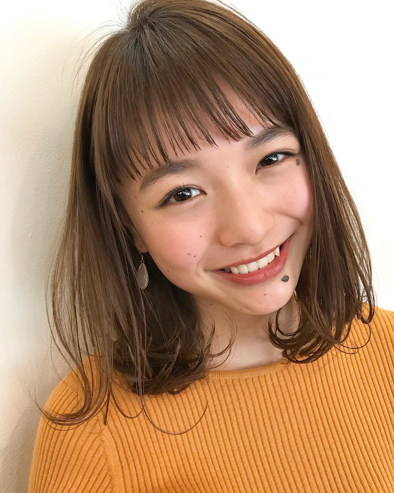 デート ミディアム ナチュラル ワンカールヘアスタイルや髪型の写真・画像